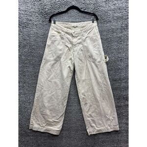 Stella Forest Paris High Rise Wide Leg Baggy Denim Jeans Beige Womens Size 42